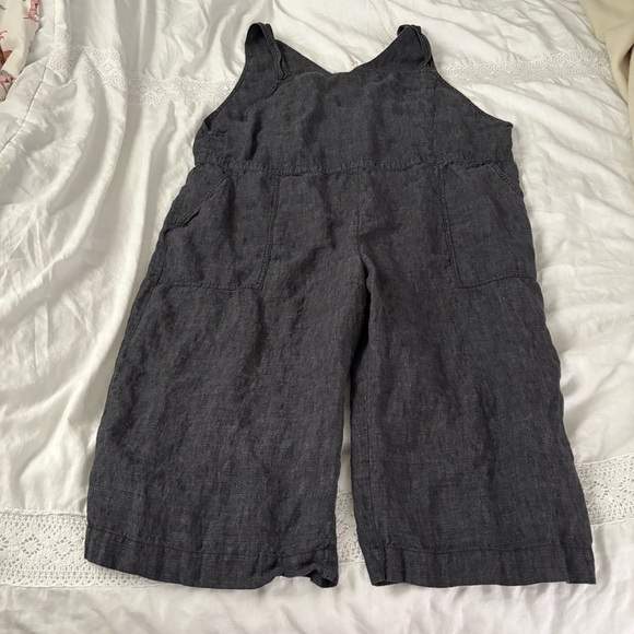 Eileen Fisher 3X 100% Organic Linen Overalls Jumpsuit Cropped Wide Leg Women's - Picture 2 of 11
